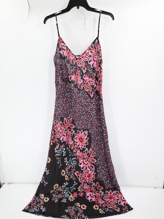 Free People Dresses & Skirts - Free People Midi Slip Dress Womens Large Your Better Side Floral Satin V Neck